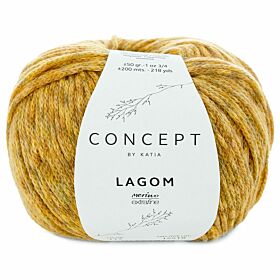 Katia Concept Lagom 117 okergeel mix - Merino/Katoen Garen